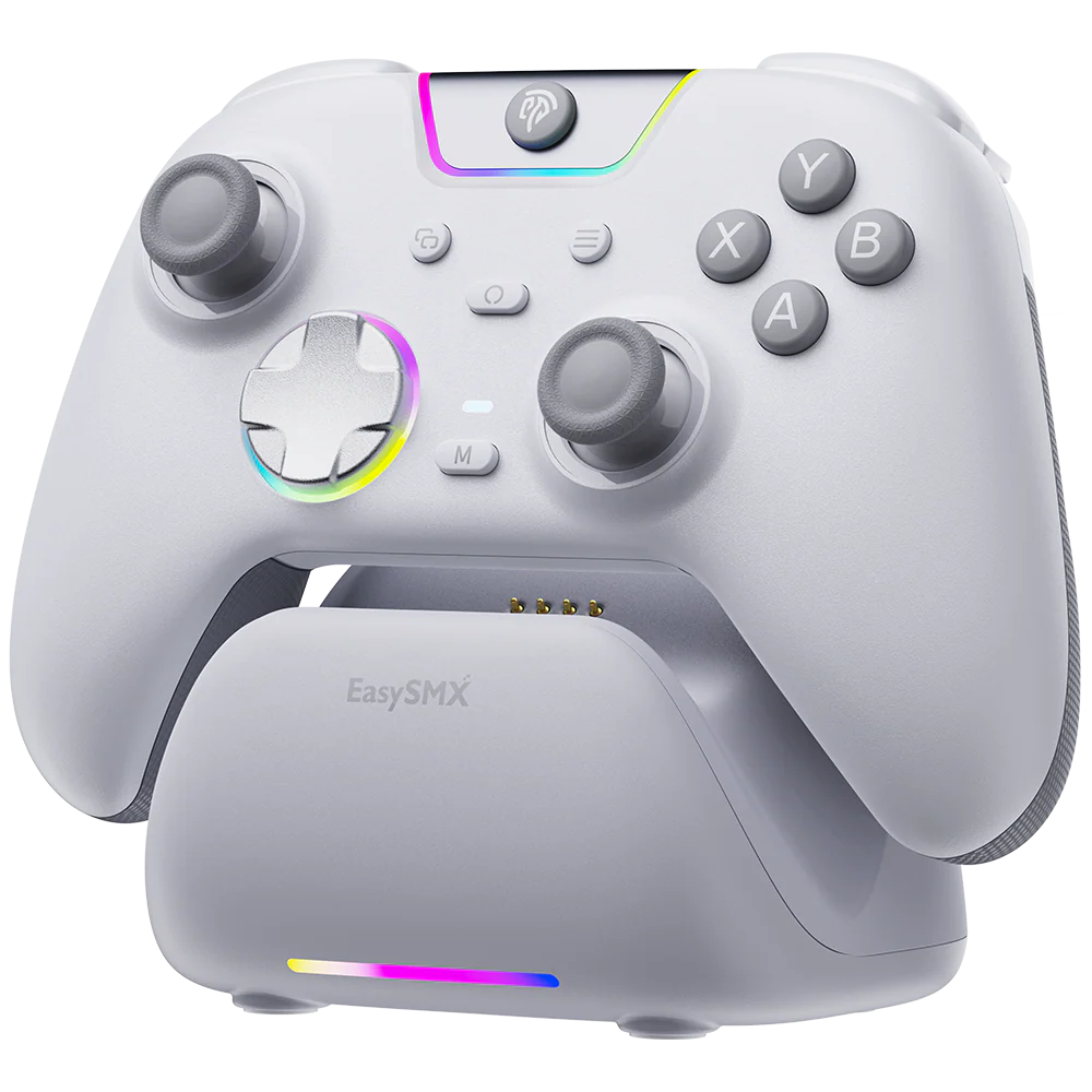 EasySMX X05 Pro White Wireless Controller with Charging Dock