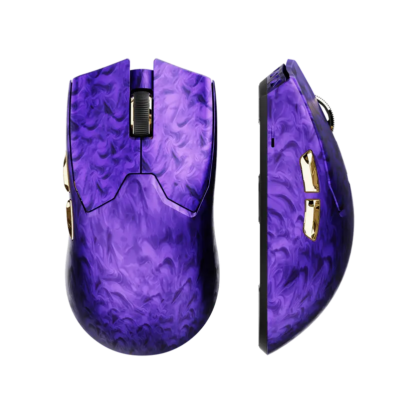 EWEADN Z7 Dual-Mode Carbon Fiber Wireless Gaming Mouse Red/Purple