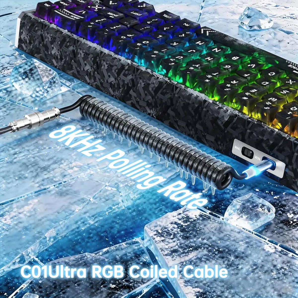 Attack Shark R68 HE Carbon Fiber 8000Hz Rapid Trigger Keyboard - Ink Shade Black