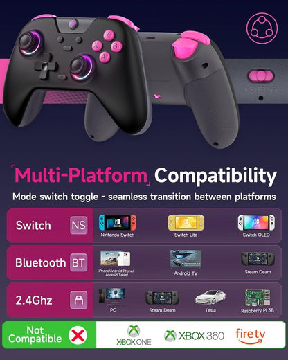 EasySMX X05 Black 2.4GHz Wireless Gaming Controller for PC, Steam, iPhone, Android & Nintendo Switch