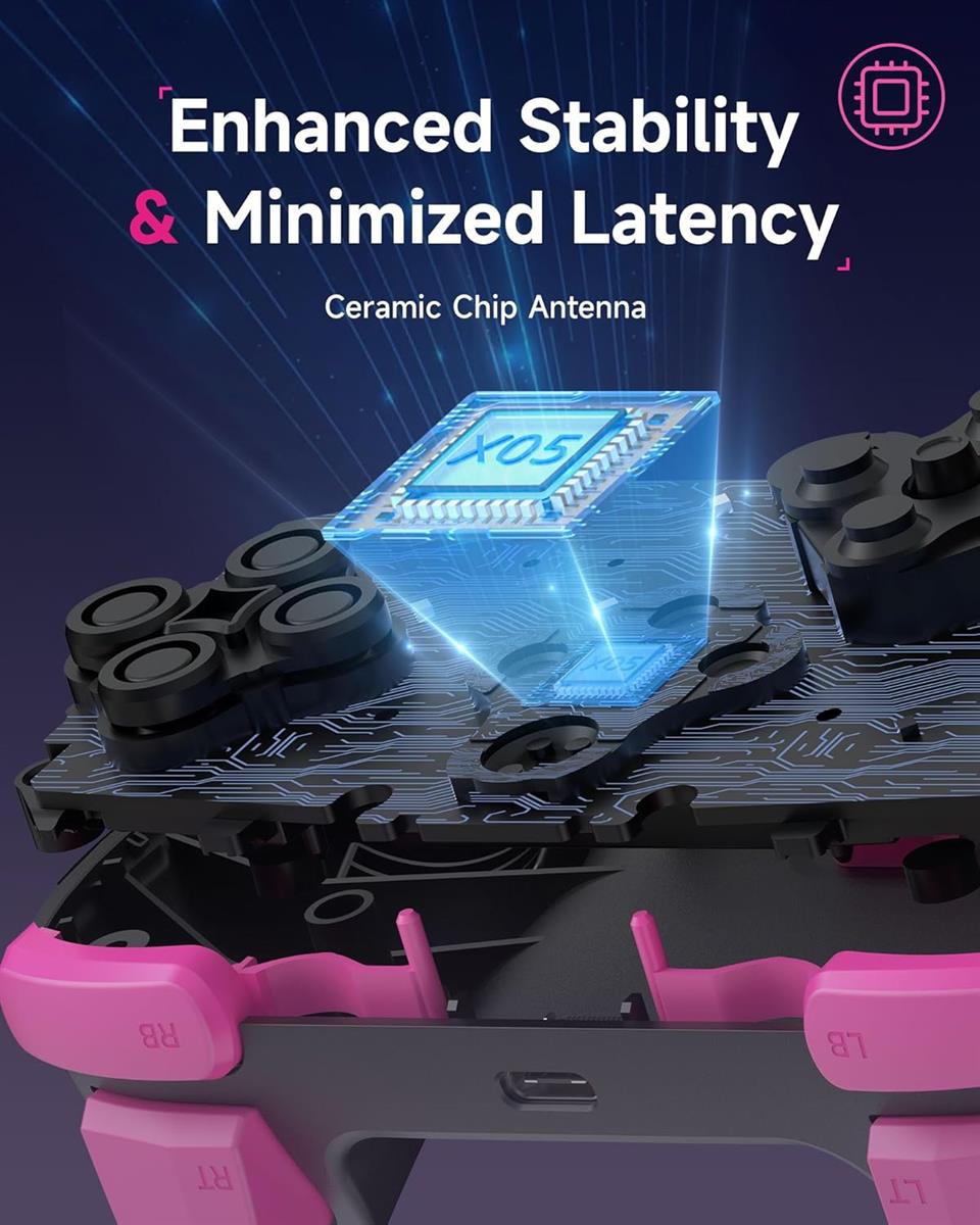 EasySMX X05 Black 2.4GHz Wireless Gaming Controller for PC, Steam, iPhone, Android & Nintendo Switch