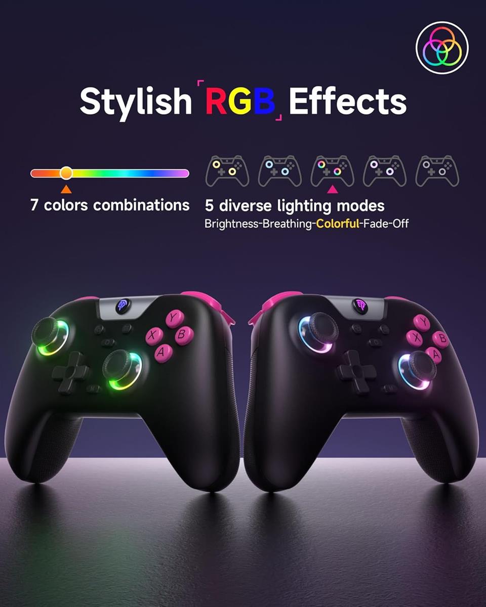 EasySMX X05 Black 2.4GHz Wireless Gaming Controller for PC, Steam, iPhone, Android & Nintendo Switch