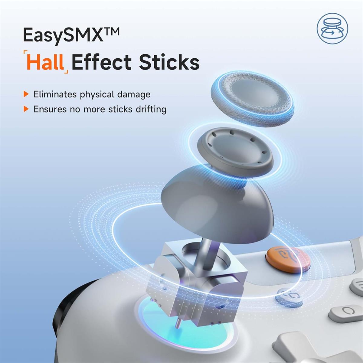 EasySMX X05 White Wireless Controller for PC, Android & Steam Deck