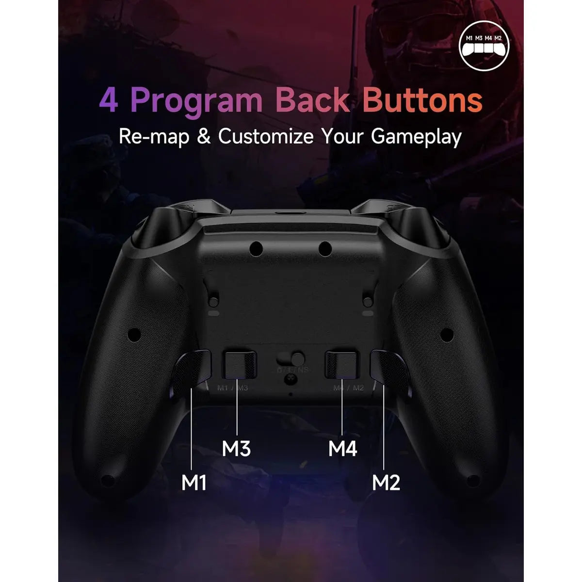 EasySMX X20 Wireless Gaming Controller with RGB Backlit (Black)