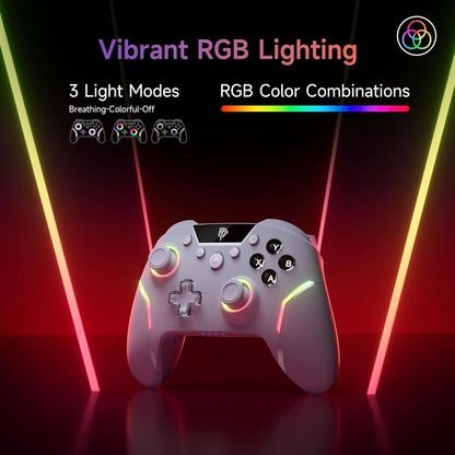 EasySMX X20 Wireless Gaming Controller with RGB Backlit (White)