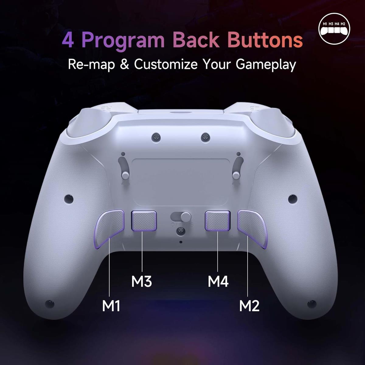 EasySMX X20 Wireless Gaming Controller with RGB Backlit (White)