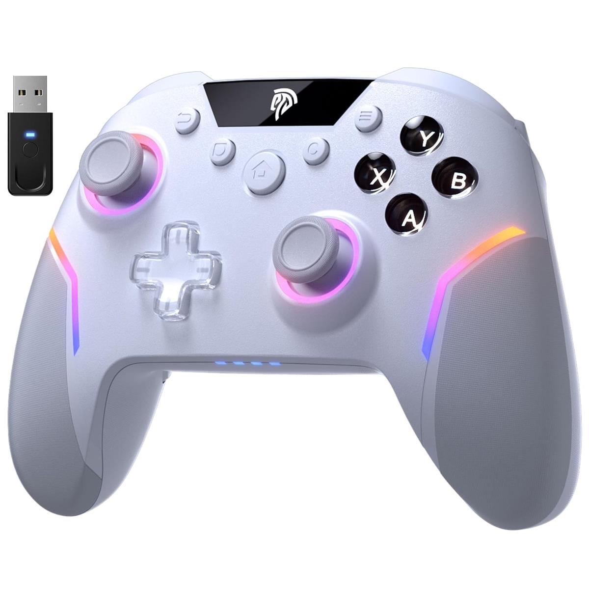 EasySMX X20 Wireless Gaming Controller with RGB Backlit (White)