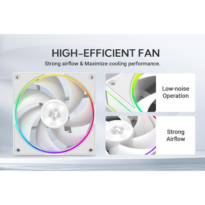 ID-Cooling AF-127-ARGB-W Trio 120mm ARGB PWM Fan Kit - White