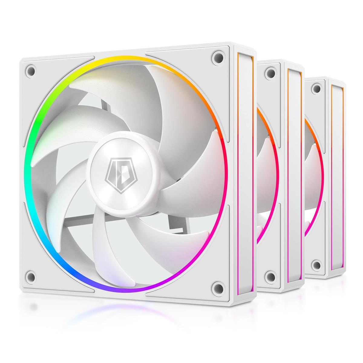 ID-Cooling AF-127-ARGB-W Trio 120mm ARGB PWM Fan Kit - White