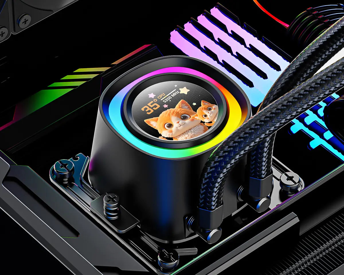 ID-Cooling FX360 LCD ARGB AIO 360mm Liquid CPU Cooler - Black