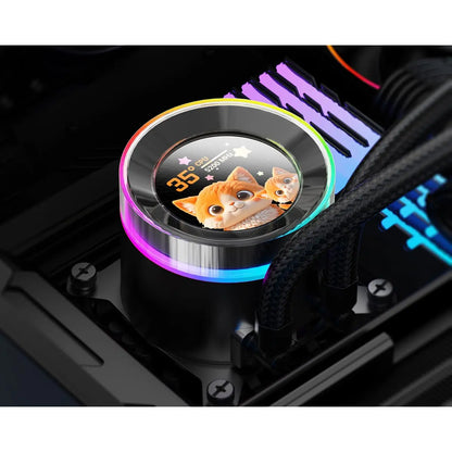 ID-Cooling SL360 V2 Plus Black 360mm AIO Liquid CPU Cooler, 2.1" Display