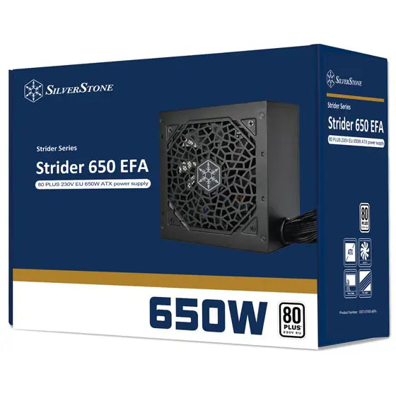 SilverStone Strider 650 EFA 80 PLUS 230V EU 650W ATX (PS2) Power Supply - Black