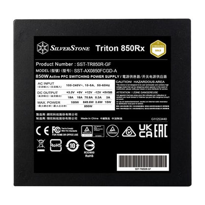 SilverStone Triton 850Rx Cybenetics Gold 850W PCIe 5 Fixed Cable ATX Power Supply