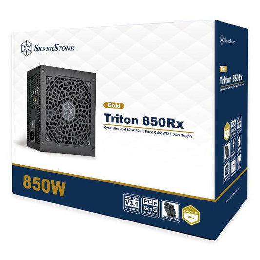 SilverStone Triton 850Rx Cybenetics Gold 850W PCIe 5 Fixed Cable ATX Power Supply